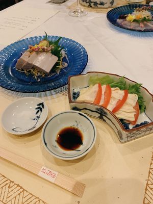 Yuba sashimi and black bean tofu   at Sanboh Kan (at Tocen Goshoboh) - 餐房 閑（御所坊） in Kobe
