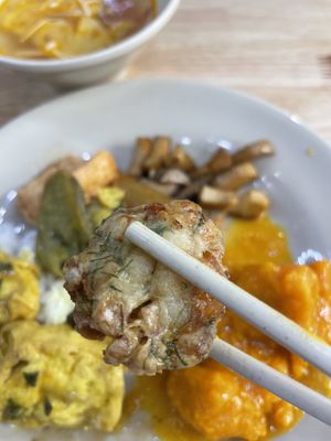 New dill fired cakes - delicious  #Veganuary at Thiện Đức in Hanoi