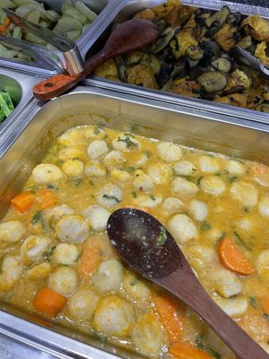 New item: vegan meat ball, prefer tofu in back  #Veganuary at Thiện Đức in Hanoi