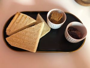 Gluten free bread with peanut butter and jam #Veganuary at Ninna Homemade Bakery in Dubai