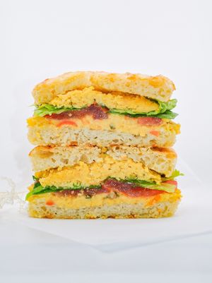Vegan chickpea "tuna" sandwich at Ninna Homemade Bakery in Dubai