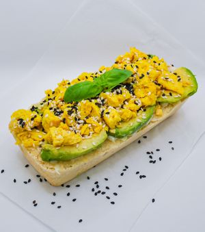 Vegan tofu and avocado toast at Ninna Homemade Bakery in Dubai