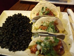 Vegan pork belly tacos (w/ tofu) at Grass Skirt Tiki Room in Columbus