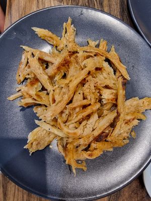 Savoury fried slices at Happy Veggie - 天街素食 in Budapest