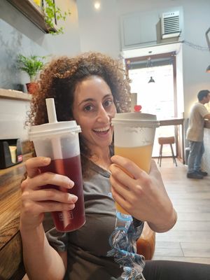 Awesome drinks at Happy Veggie - 天街素食 in Budapest