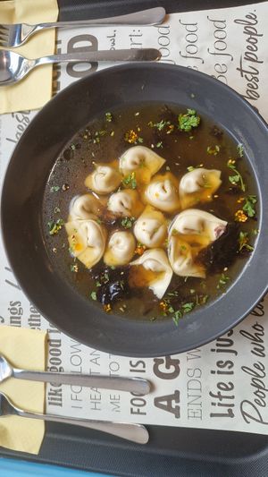 Celery Wonton at Happy Veggie - 天街素食 in Budapest