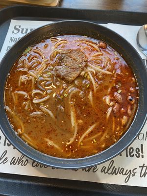Sour and hot rice noodle dish   at Happy Veggie - 天街素食 in Budapest