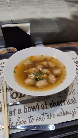 Celery dumplings at Happy Veggie - 天街素食 in Budapest