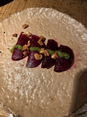 Beet ravioli   at Honest Greens - Las Ramblas in Barcelona