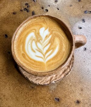 Oat milk latte +.25cents for oat milk)   at Honest Greens - Las Ramblas in Barcelona