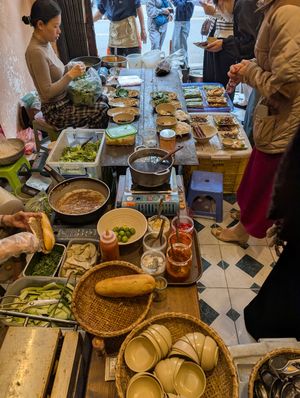 Banh mi Station, partly self service at Chay Vỉa Hè in Hanoi
