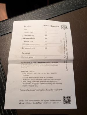 Menu March 2026 at Chay Vỉa Hè in Hanoi