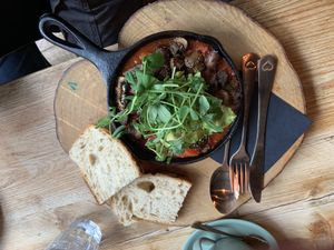 Mushroom & Avocado Hash  at Orso in Leicester