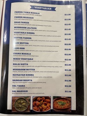 Vegetarian menu (ask for what can be made vegan)  at Himalayan Flavor Logan in Logan