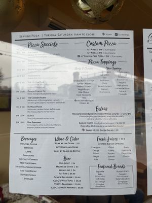 Vegan dishes marked with a "v" in the menu  at Blackwell's Catering in Lewisburg