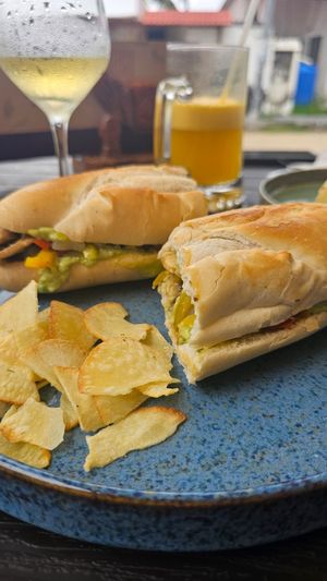 Veganes Sandwich at Pan & Vino in Puerto Villamil