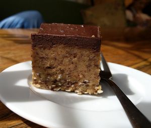 Peanut chocolate cake at Prana Kafe in Arendal