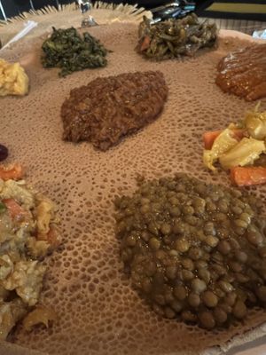 Veggie Combo (close up)  at Taste of Ethiopia in Colorado Springs