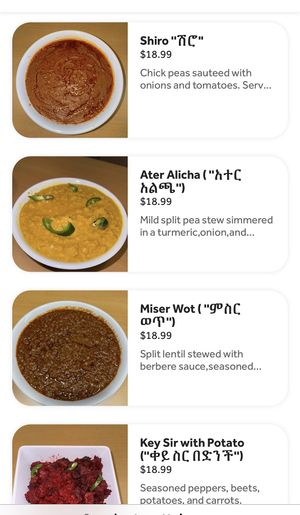 Snap shots from website-  they have additional vegan dishess  at Taste of Ethiopia in Colorado Springs