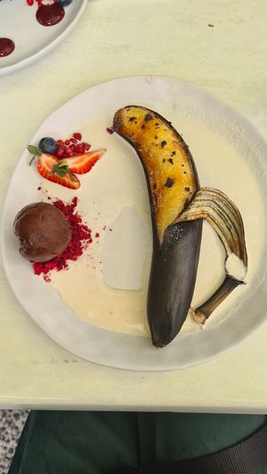 Caramelised banana (vegan) at Mission Estate Restaurant in Napier