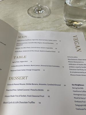   at Mission Estate Restaurant in Napier