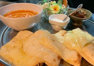 Charcoal grilled Cheese Naan  at Local Shibuya in Tokyo