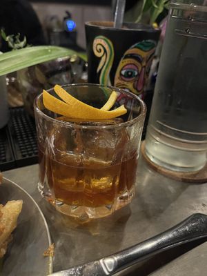 Old and smoky cocktail  at Smoke & Bitters in Dikwella