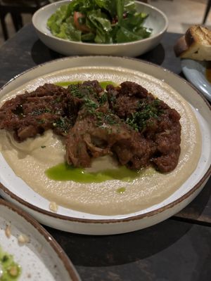Smoked and sautéed mushroom. Abalone mushrooms served with spiced tomato sauce, creamy lentil mash, and pandang oil. Fabulous   at Smoke & Bitters in Dikwella