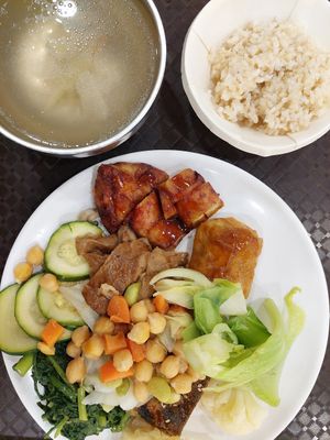 Big delicious portion around $ 95. at Gongbin Sushi Guan 宮賓素食舘 in Chiayi