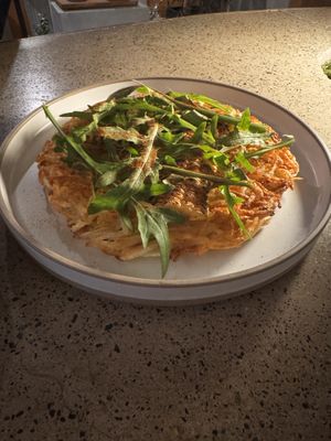 Vegan jeon made of corn, potato and sweet potato   at Ggulggeok House - 꿀꺽하우스 in Busan