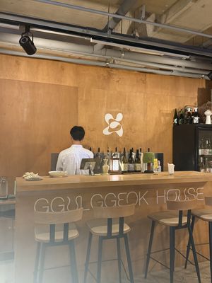 Makgeolli bar and fun typography   at Ggulggeok House - 꿀꺽하우스 in Busan