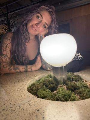 My gorgeous wife and the interior design  at Ggulggeok House - 꿀꺽하우스 in Busan