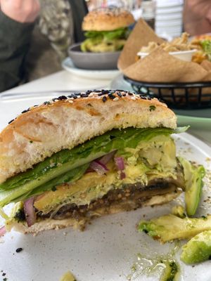 Vegan burger at Surf Riders Cafe  in Durban