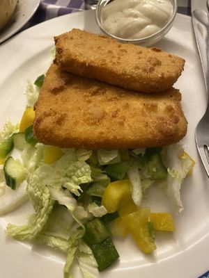 Fried cheese- I had better and they did not have fries included   at Slovak Pub in Bratislava