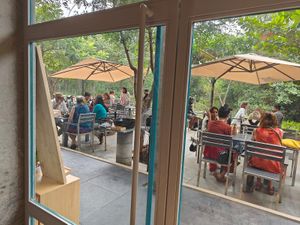 View of the terrace at The Sprout in Auroville