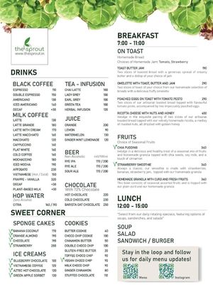 Menu is always changing but they post it on maps at The Sprout in Auroville