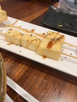 Tofu skewer  at Hakata Exton Ramen & Sushi in Exton