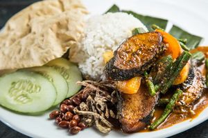 Signature Sambal fish & Nasi Lemak  at Organic Leaf in Petaling Jaya