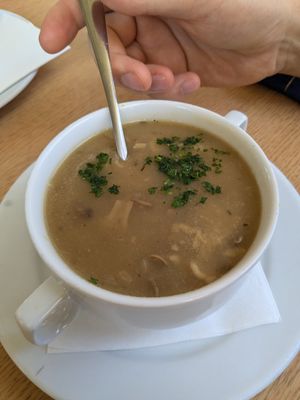 Vegan mushroom soup at Gostilna-Pizzeria Nona in Murska Sobota