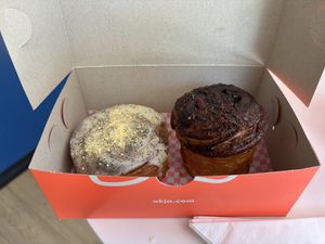 The Pain aux Chocolat and Lemon & Poppy Seed pastries   at Okja - Kloof in Cape Town