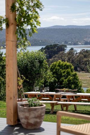 lunch view at EvenFall Wines  in Legana