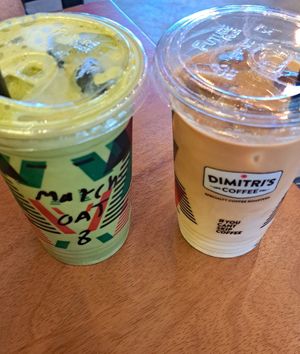 Iced cappuccino and matcha with oat milk at Dimitri's Coffee Boulevard - ديميتريز البولفارد in Amman