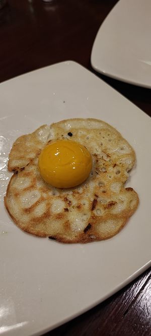 Vegan egg! Nice to try not that special at Taksu Galeria in Ubud