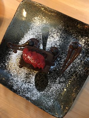 The triple chocolate cake at Invitation V in Montreal