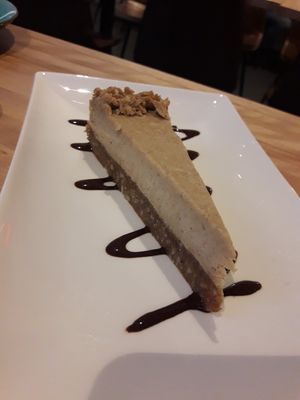 Raw cheesecake!  Wow, sooooo good!! at Invitation V in Montreal