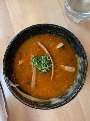 Lentil soup at Invitation V in Montreal