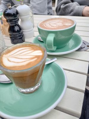 Cortado and Chai Latte ( both with soya) at The Salisbury Orangery in Salisbury