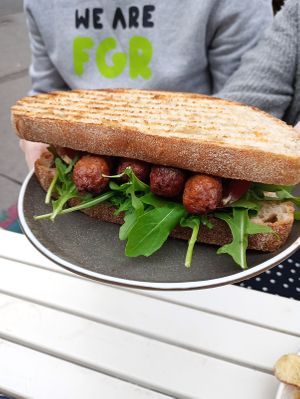 Sausage Sandwich at The Salisbury Orangery in Salisbury