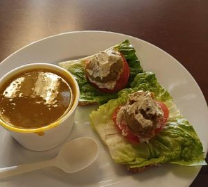 Special of the Day: Falafel with Kabocha Squash Bisque at Veggos Green Cuisine in Lake Forest