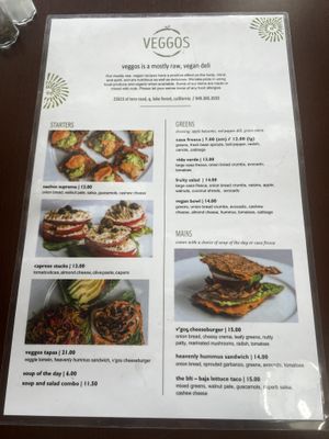 Menu & some more pics   at Veggos Green Cuisine in Lake Forest